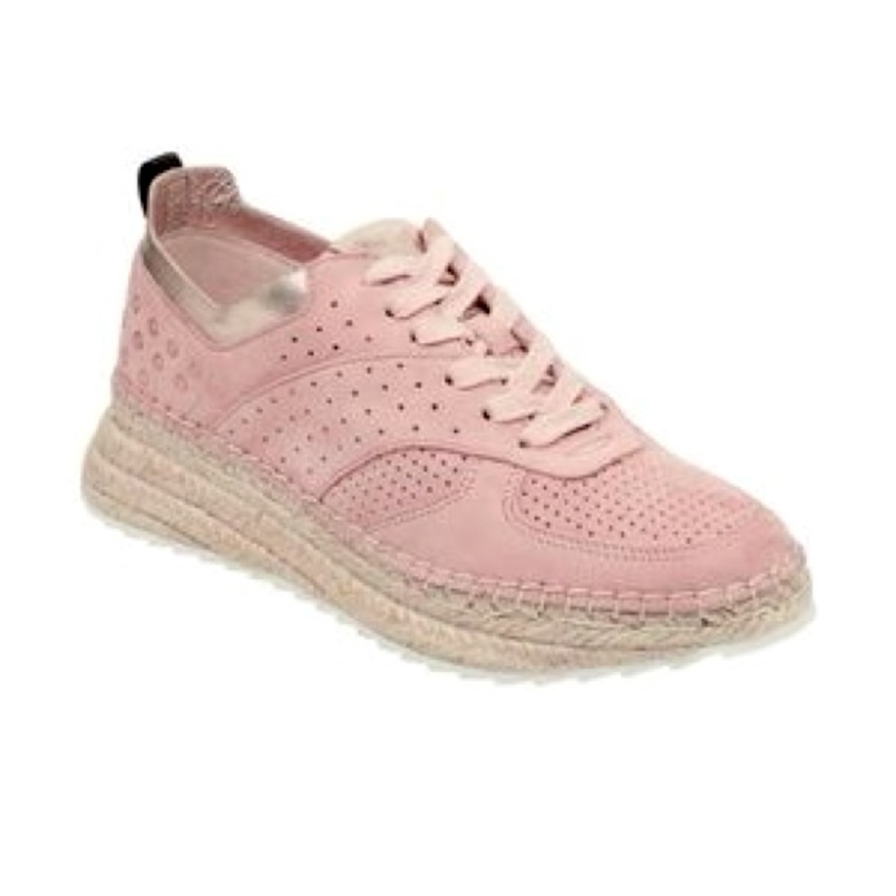 Marc Fisher Leather Julio Sneakers Pink Suede Espadrille - size 8.5